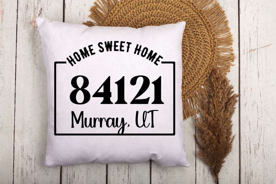 Zip Code Home Sweet Home Pillow Cover