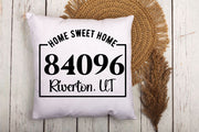 Zip Code Home Sweet Home Pillow Cover