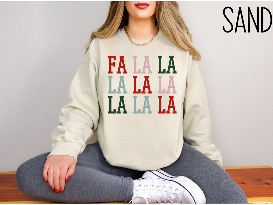 FA LA LA Christmas Sweatshirt - Holiday Winter Sweatshirt - Gift For Her - Christmas Gift