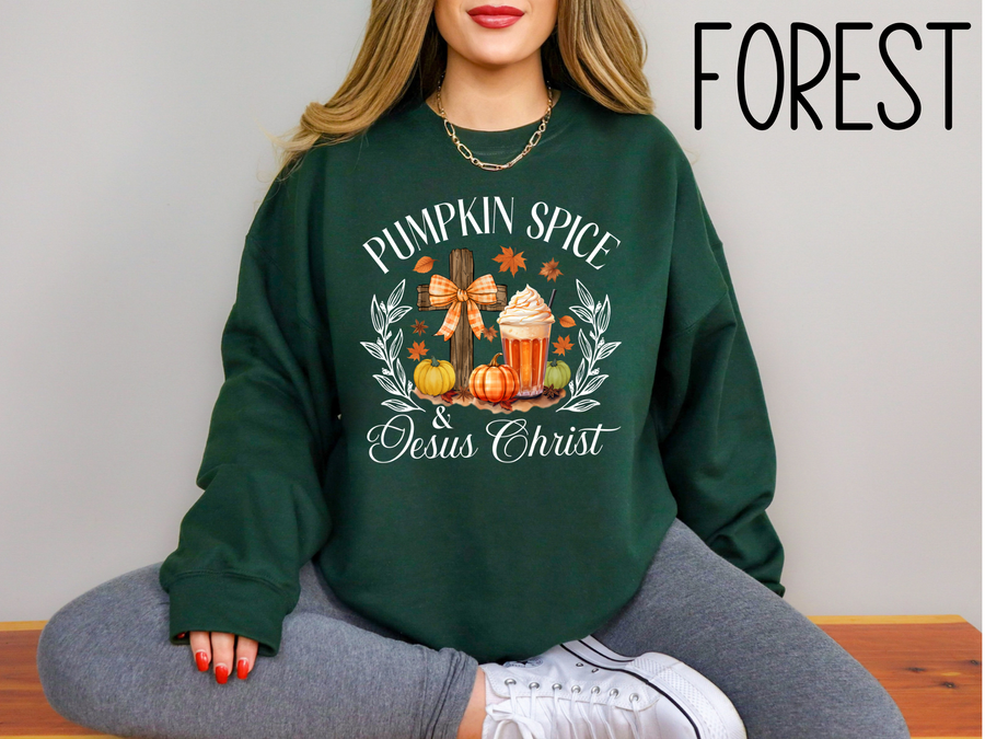 Pumpkin Spice and Jesus Christ Sweatshirt, Fall Pumpkin Shirt, Christian Fall Sweatshirt, Christian Halloween