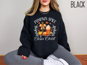 Pumpkin Spice and Jesus Christ Sweatshirt, Fall Pumpkin Shirt, Christian Fall Sweatshirt, Christian Halloween