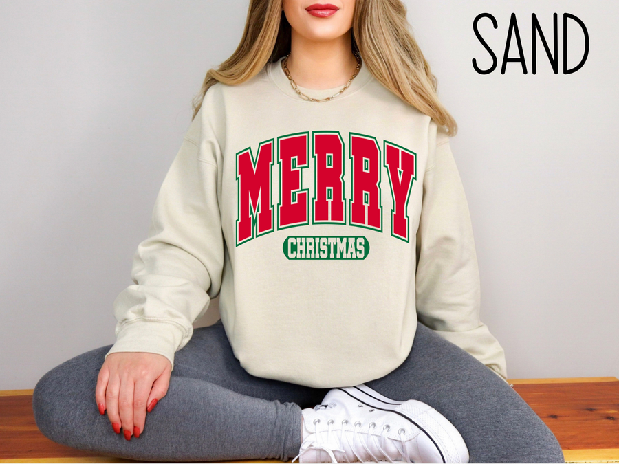 Merry Christmas Sweatshirt, Christmas Shirt, Cute Winter Sweater, Christmas Shirt for Women, Holiday Sweatshirt