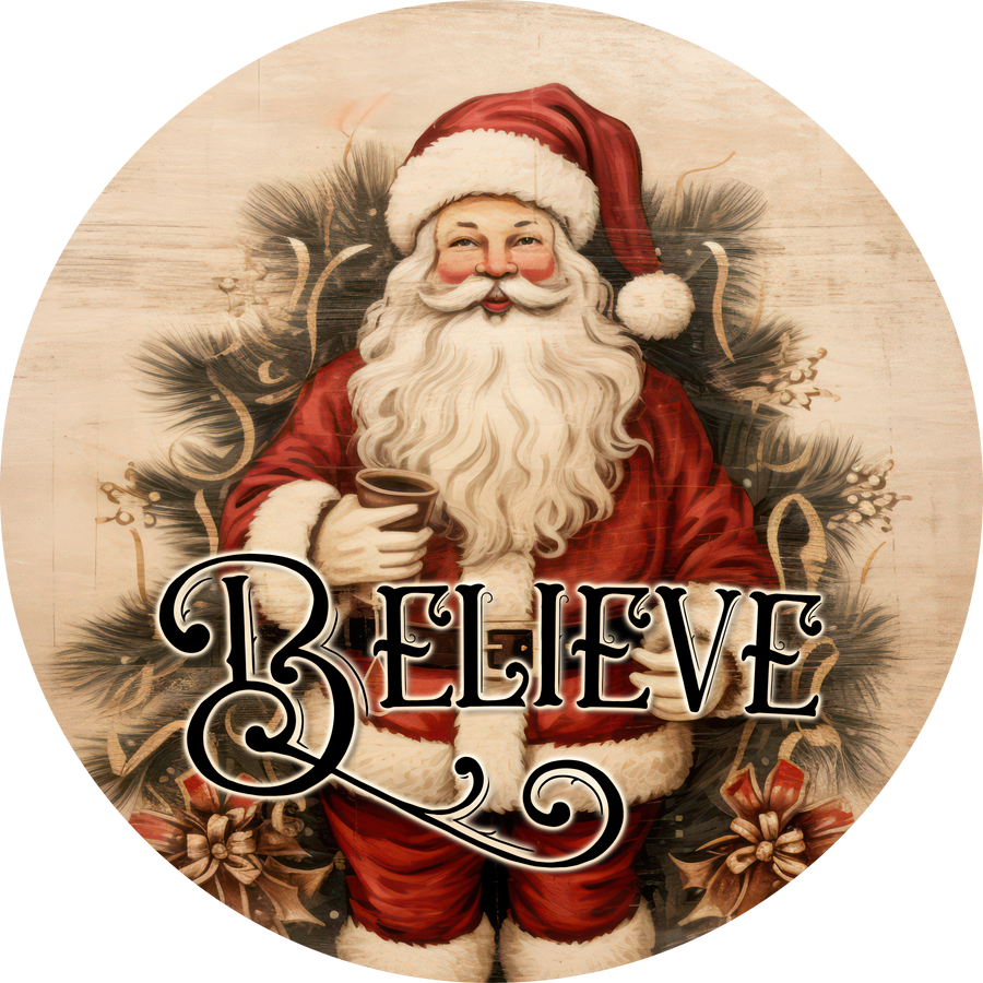 Believe Santa Wreath Sign – Inked In Thyme