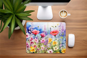 Watercolor Wildflowers Mousepad- Mouse pad for desk, Gift-Hot Pad Trivet