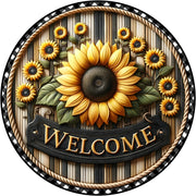 Welcome Sunflowers Wreath Sign, round wreath sign, Sign for wreath, door hanger, door décor, Summer Sign Décor