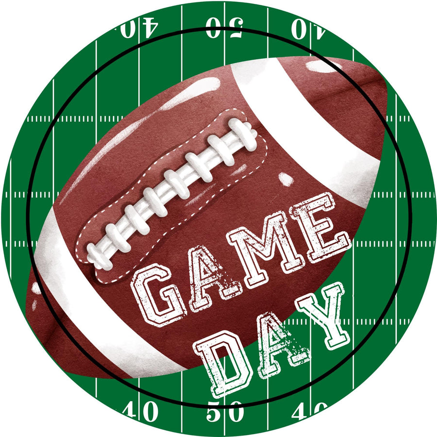 Game Day Football Wreath Sign, round wreath sign, Sign for wreath, Fall Sports Wreath Attachment