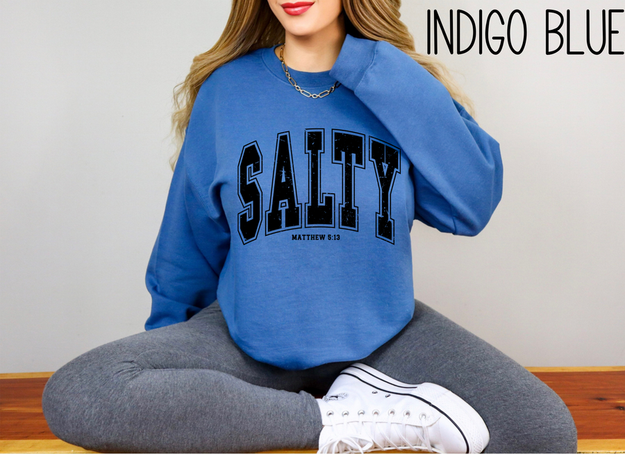 Salty Sweatshirt-Christian Shirt- Religious Apparel-Gift For Her- Bible Verse Sweatshirt- Matthew 5:13